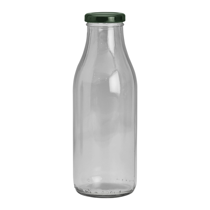 500ml Clear Juice Btl & 43mm Green Twist