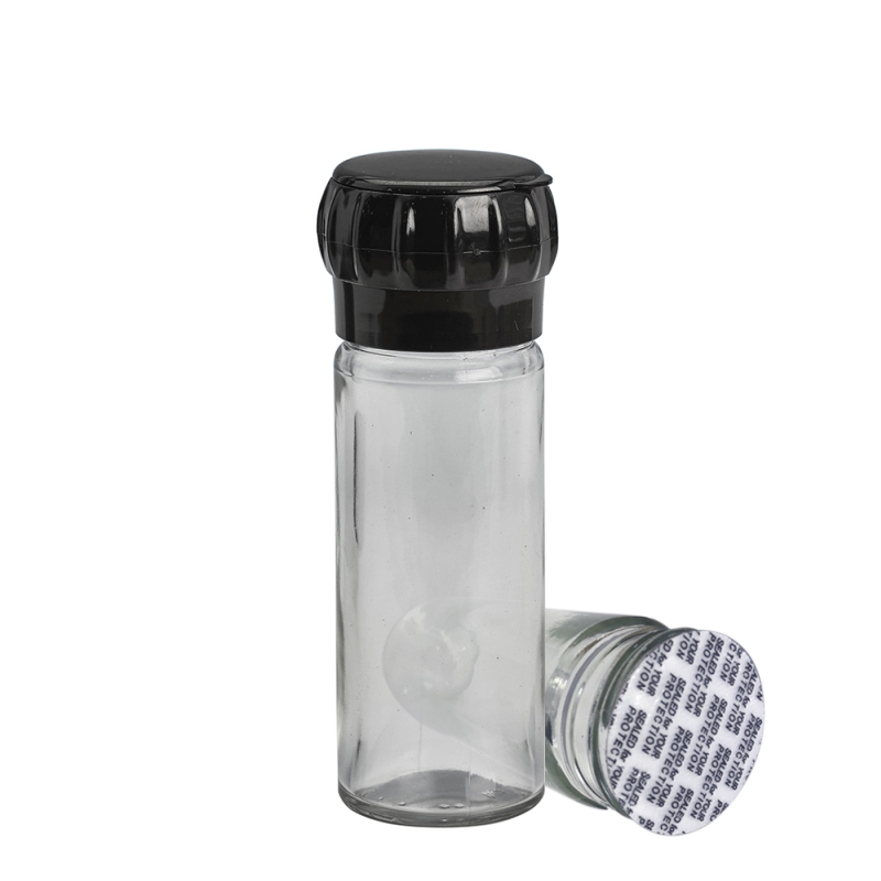100ml Spice Glass Jar & 41mm Black Grinder Top (with seal)