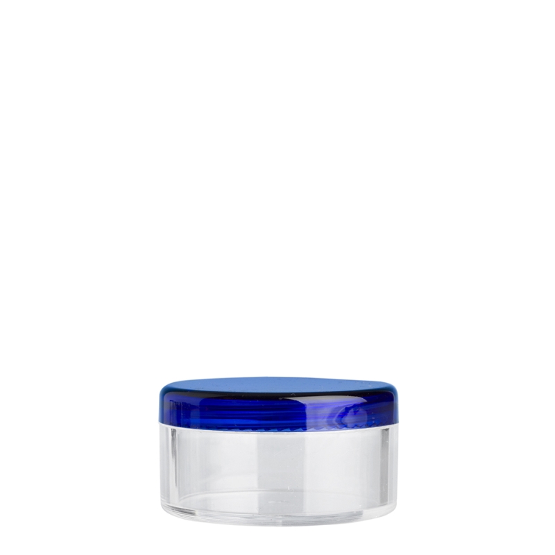 30g Clear Plastic Cos Pot & Blue Lid