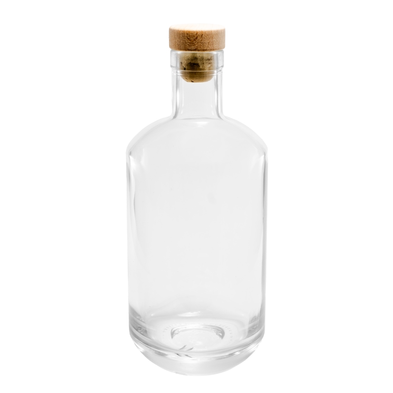 700ml Clear Pacho Btl & 22.5mm Wooden Cork (LubcorkP2X)