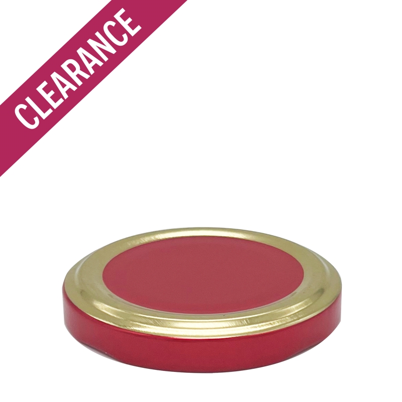 58mm Red with Gold Trim Metal Twist Cap