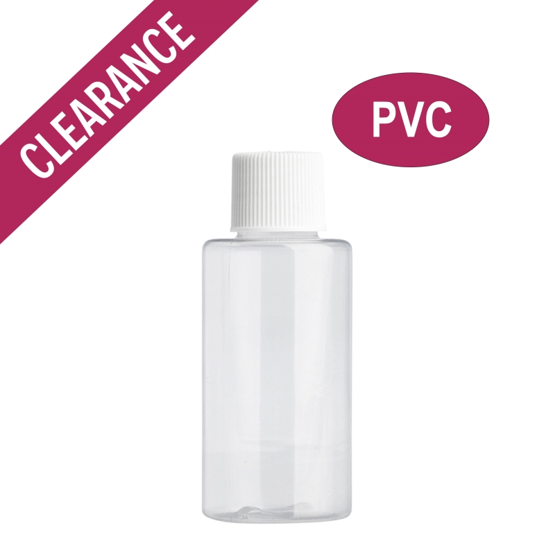 60ml Clear Prem PVC Btl & 20mm White Coneseal