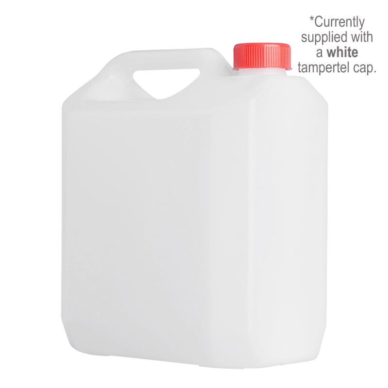 4 Litre Natural Plastic Jerrycan & 38mm Red Screw