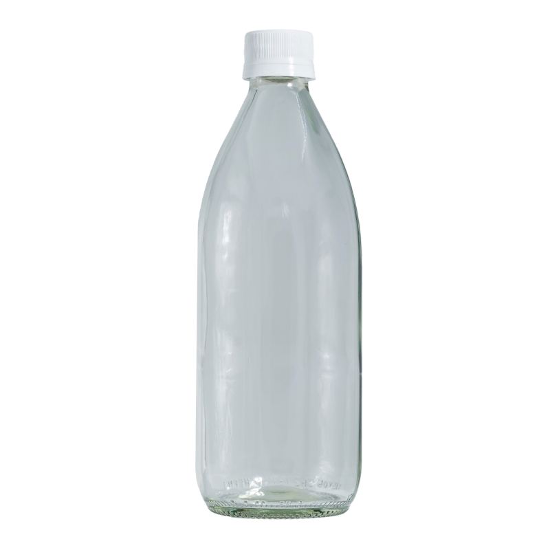 500ml Flint Water Bottle & 28mm White Alcoa T/T Cap