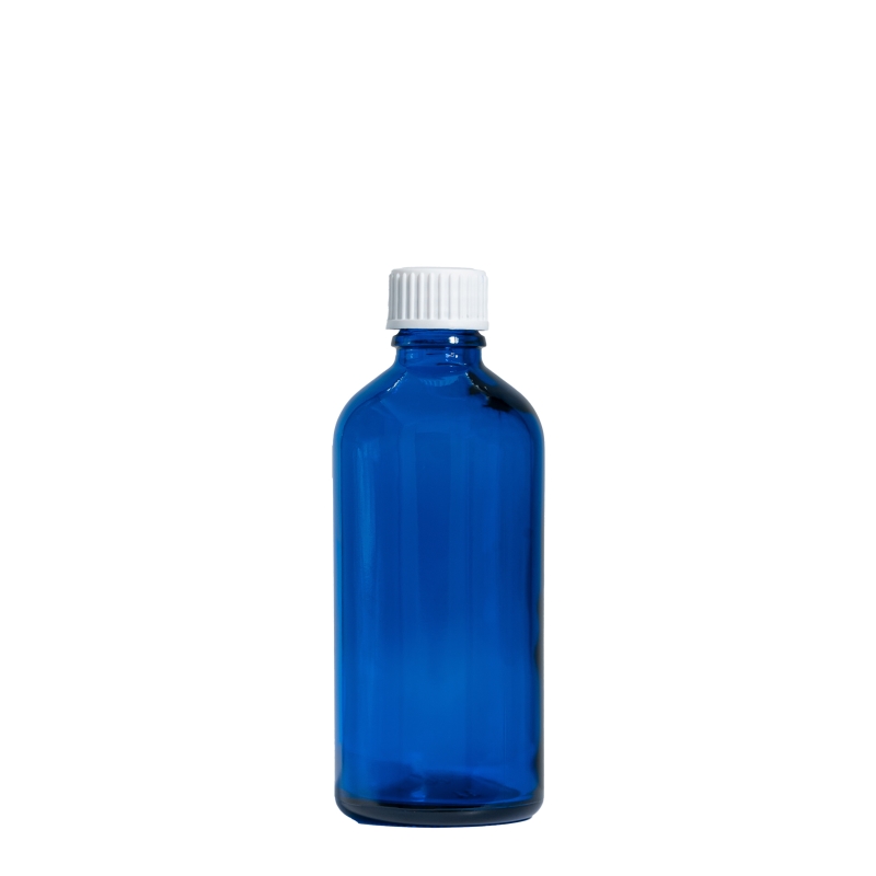 100ml Blue Drip Btl (China) & 18mm White Foam Wad Cap