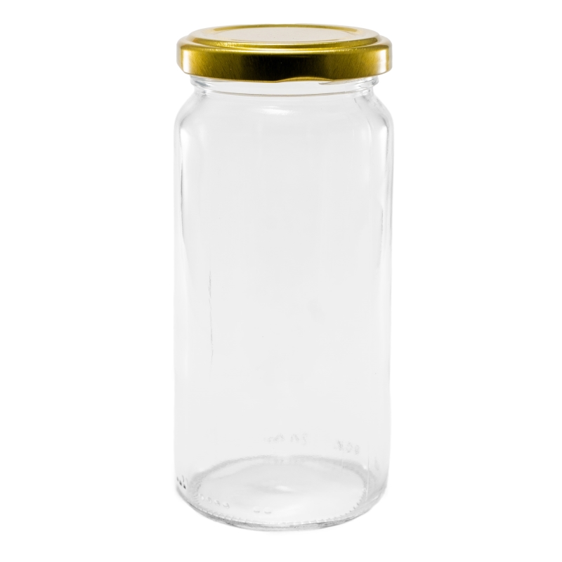 244ml Tall Food Twist Jar & 53mm Gold Twist