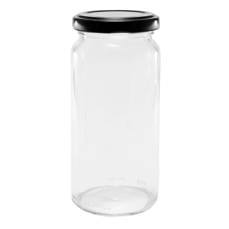 244ml Tall Food Twist Jar & 53mm Black Twist