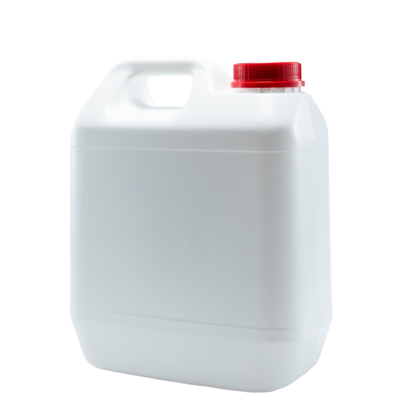 2 Litre White Plastic Jerrycan & 38mm Red T/T Cap