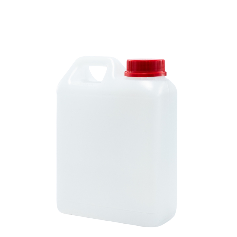 1 Litre Natural Plastic Jerrycan & 38mm Red T/T Cap
