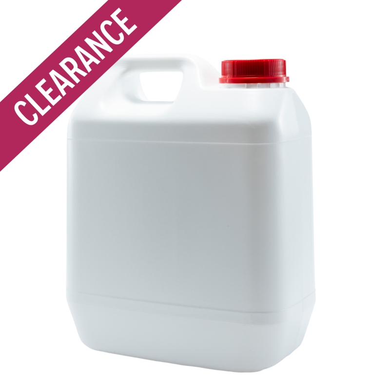 2 Litre White Plastic Jerrycan & 38mm Red T/T Cap