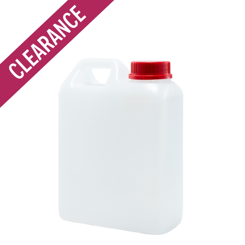 1 Litre Natural Plastic Jerrycan & 38mm Red T/T Cap